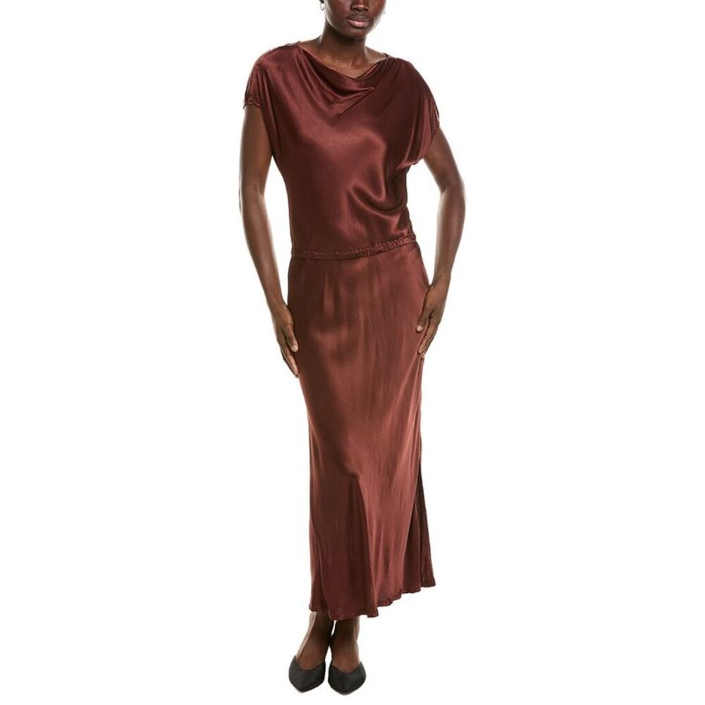 Michael Stars Womens Karter Midi Dress, Brown